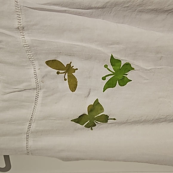 Christina B. White sleeveless layers lightweight hand stamp butterfly top Large - Picture 4 of 8